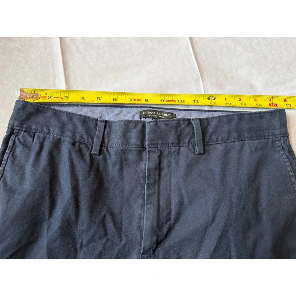 Banana Republic Mens Fulton Stretch Chino Pants Size 32X34 Navy Office Workwear